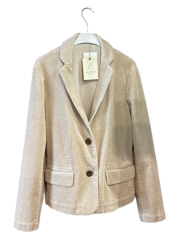 Blazer tailleur dritta in velluto a coste